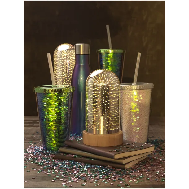 Festus 470 ml sequin acrylic tumbler - Bullet Green