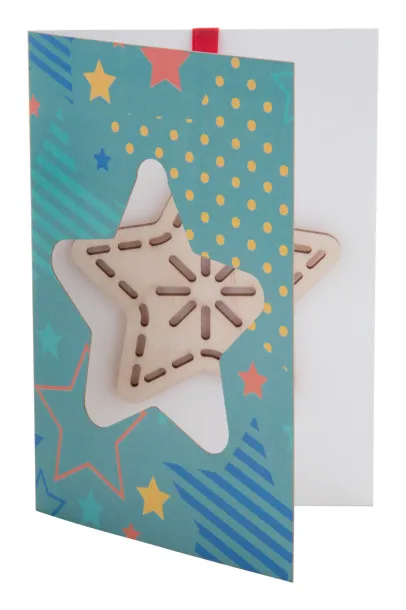 TreeCard Božićna personalizirana čestitka, zvijezda Prirodna