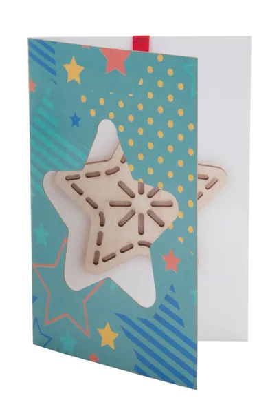 TreeCard Božićna personalizirana čestitka, zvijezda Prirodna