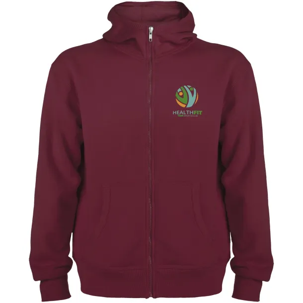 Montblanc unisex hoodie s punim patentnim zatvaračem, 280 g/m² - Roly Garnet
