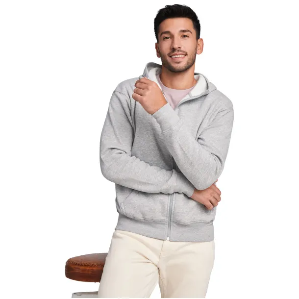 Montblanc unisex hoodie s punim patentnim zatvaračem, 280 g/m² - Roly Heather grey