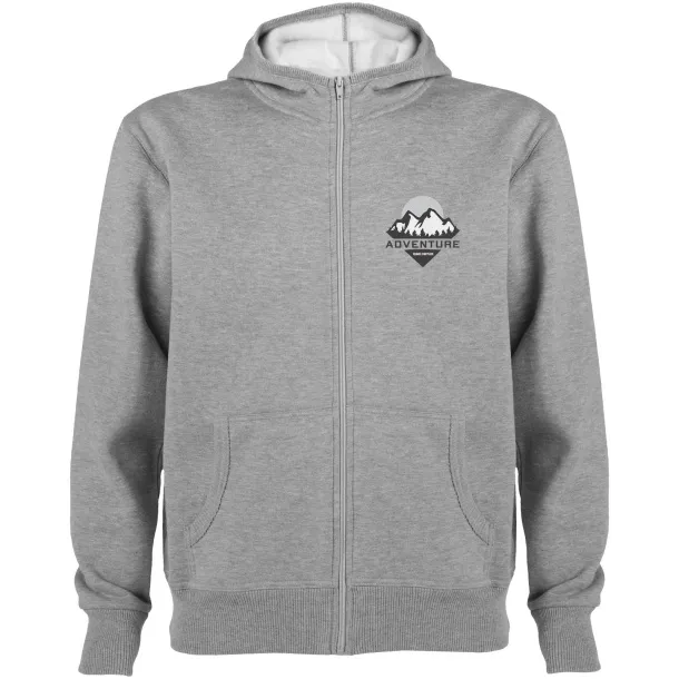 Montblanc unisex hoodie s punim patentnim zatvaračem, 280 g/m² - Roly Heather grey