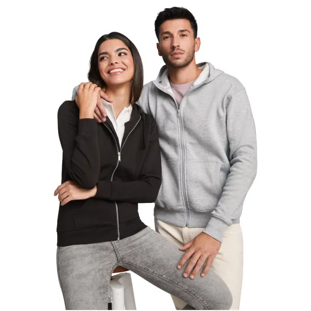Montblanc unisex hoodie s punim patentnim zatvaračem, 280 g/m² - Roly Heather grey