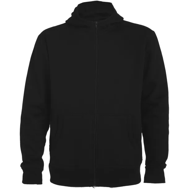 Montblanc unisex hoodie s punim patentnim zatvaračem, 280 g/m² - Roly Crna