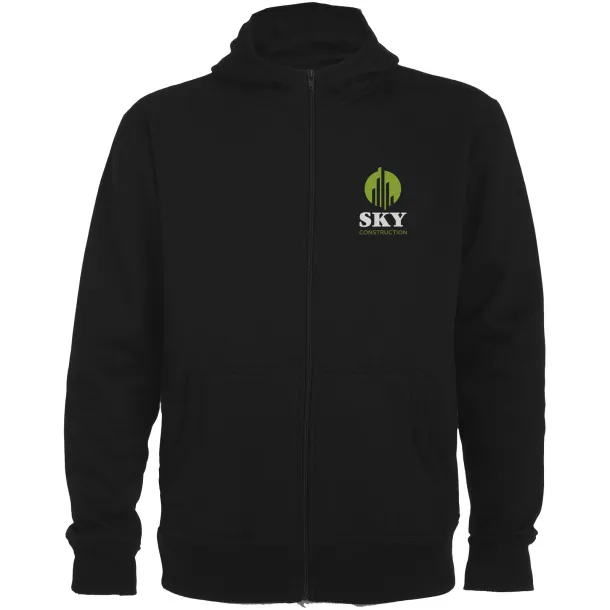 Montblanc unisex hoodie s punim patentnim zatvaračem, 280 g/m² - Roly Crna