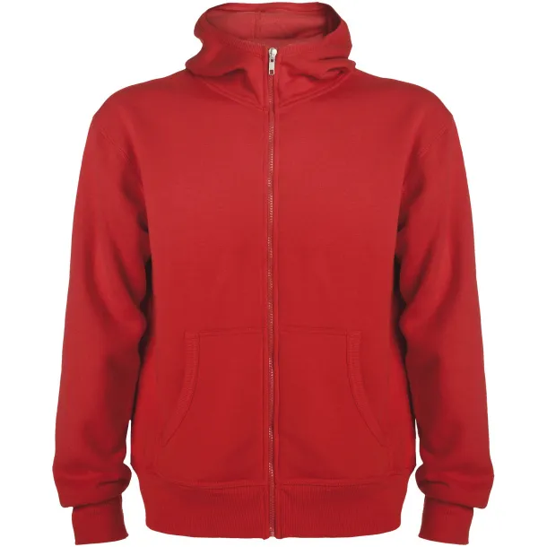 Montblanc unisex hoodie s punim patentnim zatvaračem, 280 g/m² - Roly Crvena