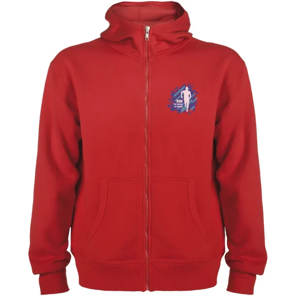 Montblanc unisex hoodie s punim patentnim zatvaračem, 280 g/m² - Roly Crvena