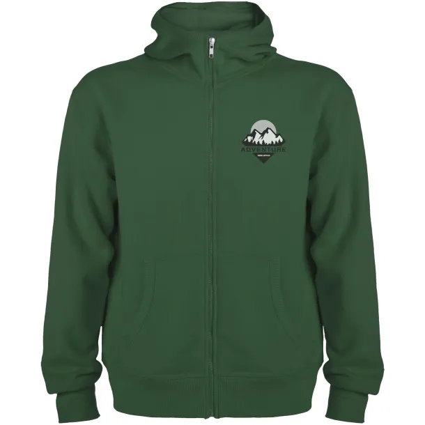Montblanc unisex hoodie s punim patentnim zatvaračem, 280 g/m² - Roly Zelena