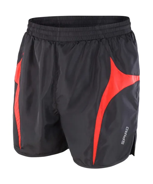  Unisex Micro Lite Running Shorts - Spiro Black Crvena