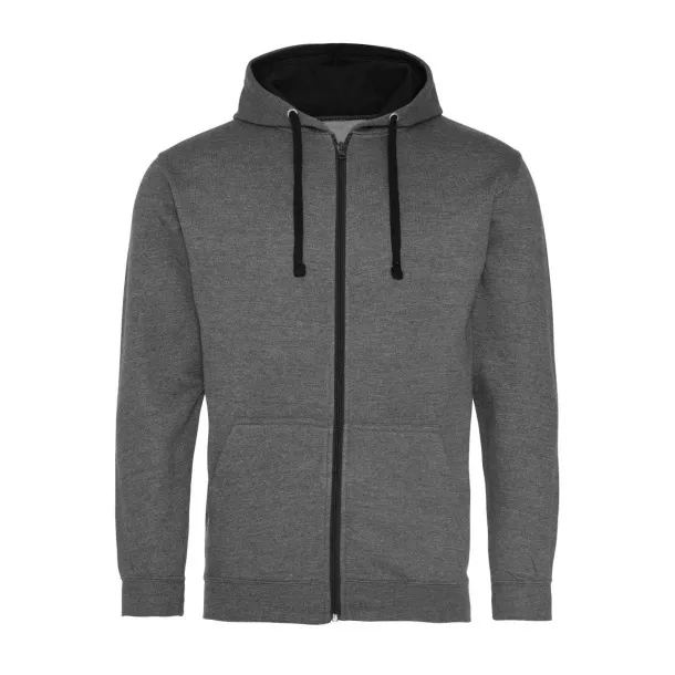  Sveučilišna hoodica s patentom - Just Hoods Charcoal Jet Black