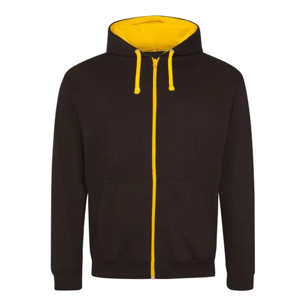  Sveučilišna hoodica s patentom, 280 g/m2 - Just Hoods Crna Zlatna
