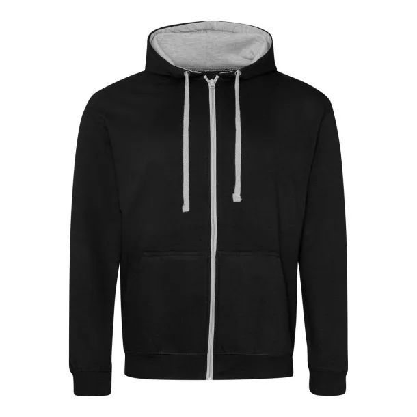  Sveučilišna hoodica s patentom - Just Hoods Heather Grey New French Navy