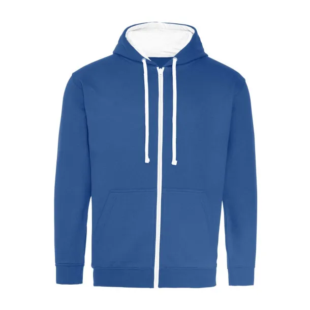  Sveučilišna hoodica s patentom, 280 g/m2 - Just Hoods Kraljevski plava Bijela