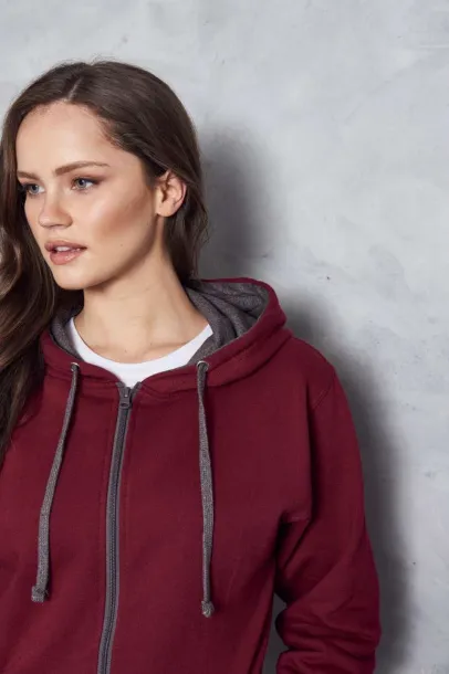  Sveučilišna hoodica s patentom, 280 g/m2 - Just Hoods burgundac Ugljen