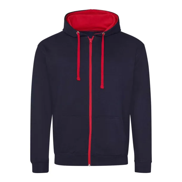  Sveučilišna hoodica s patentom, 280 g/m2 - Just Hoods New French Navy Nebeski plava