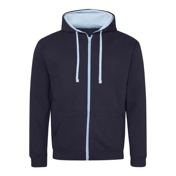  VARSITY ZOODIE - Just Hoods French Navy Sky blue