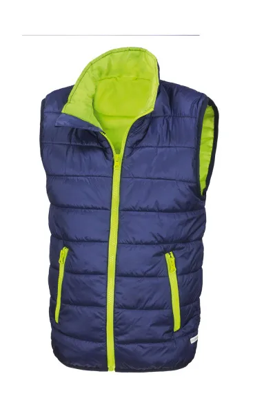  Junior/Youth Padded Bodywarmer - Result Core Navy Lime