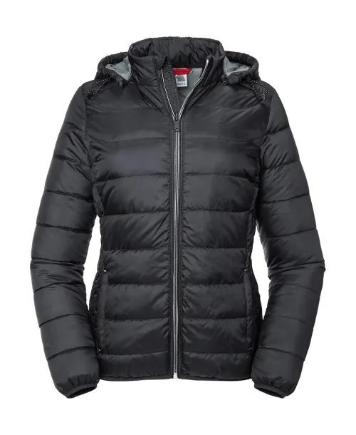  Ladies' Hooded Nano Jacket - Russell  Black