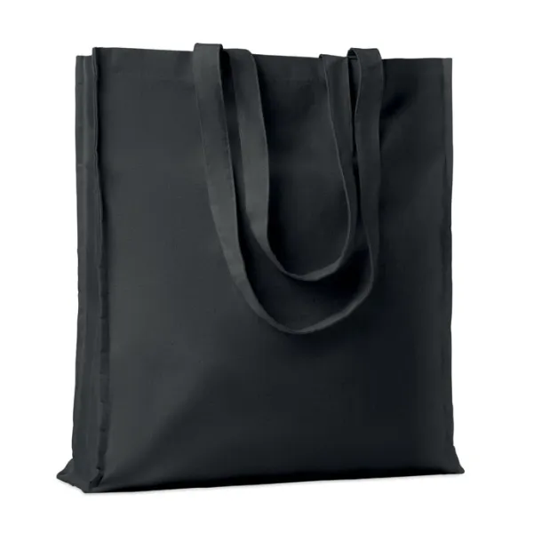 PORTOBELLO Cotton shopping bag w/ gusset Black