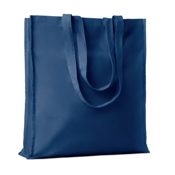 PORTOBELLO Cotton shopping bag w/ gusset Blue