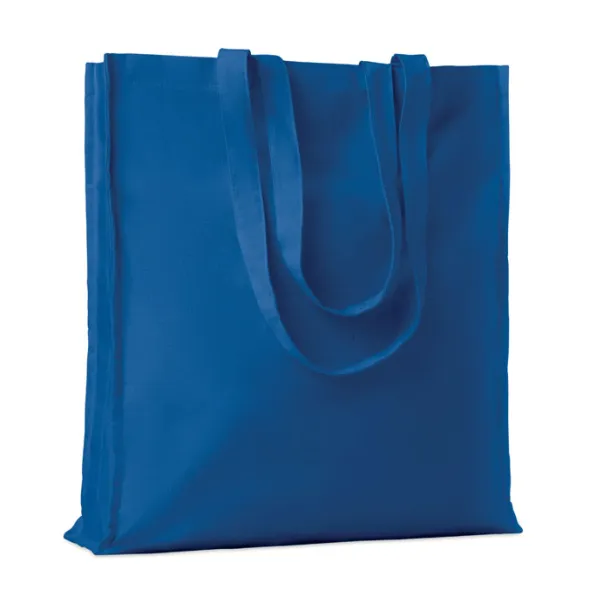 PORTOBELLO Cotton shopping bag w/ gusset Royal blue