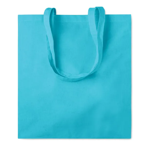 PORTOBELLO Cotton shopping bag w/ gusset Turquoise