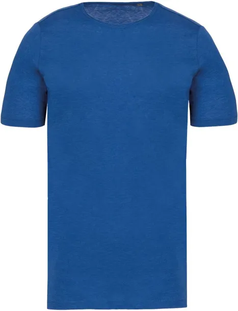  MEN'S SHORT-SLEEVED ORGANIC T-SHIRT WITH RAW EDGE NECKLINE - 110 g/m² - Kariban Ocean Blue Heather