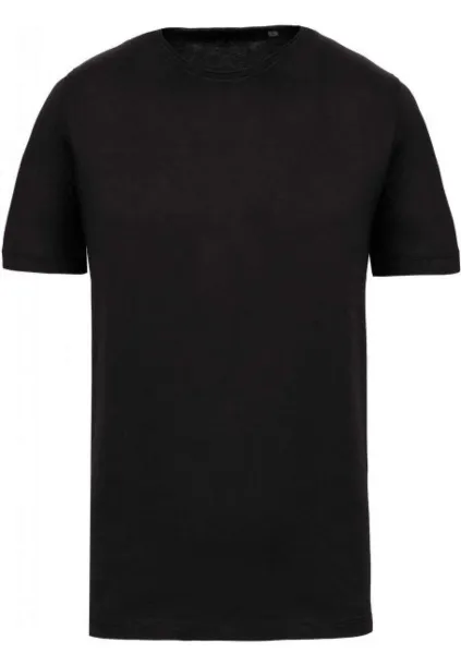  MEN'S SHORT-SLEEVED ORGANIC T-SHIRT WITH RAW EDGE NECKLINE - 110 g/m² - Kariban Black