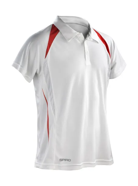  Muška sportska polo majica, 145 g/m² - Spiro Bijela Crvena
