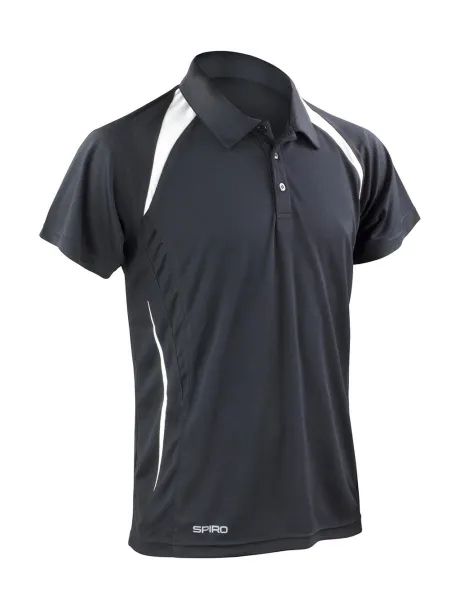 Muška sportska polo majica, 145 g/m² - Spiro Crna Bijela