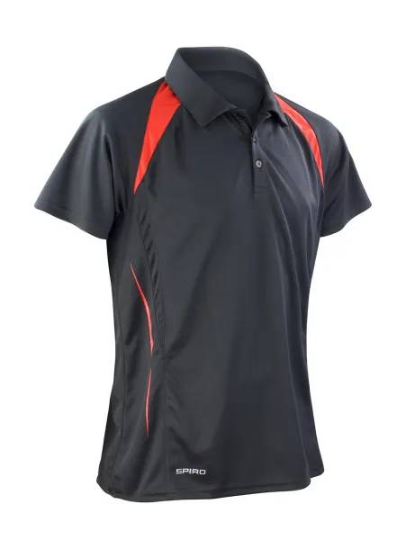  Muška sportska polo majica, 145 g/m² - Spiro Crna Crvena