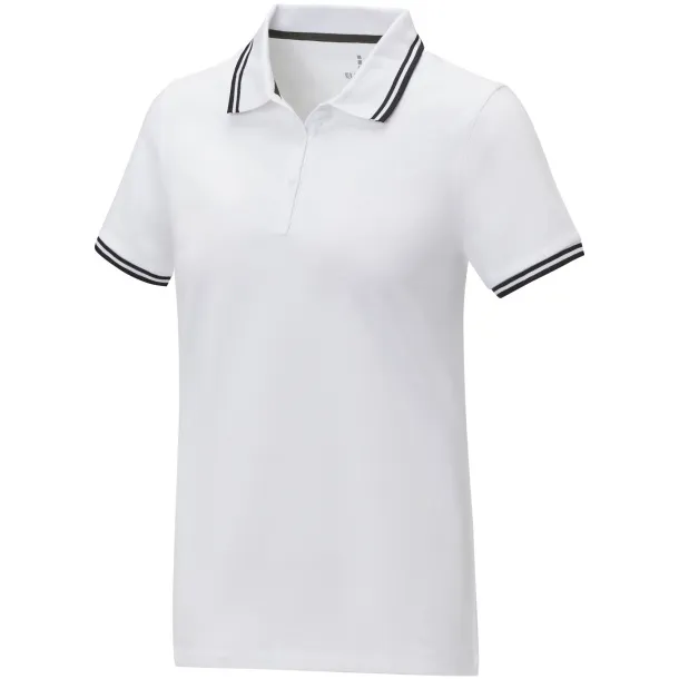 Amarago short sleeve women's tipping polo - Elevate Life White