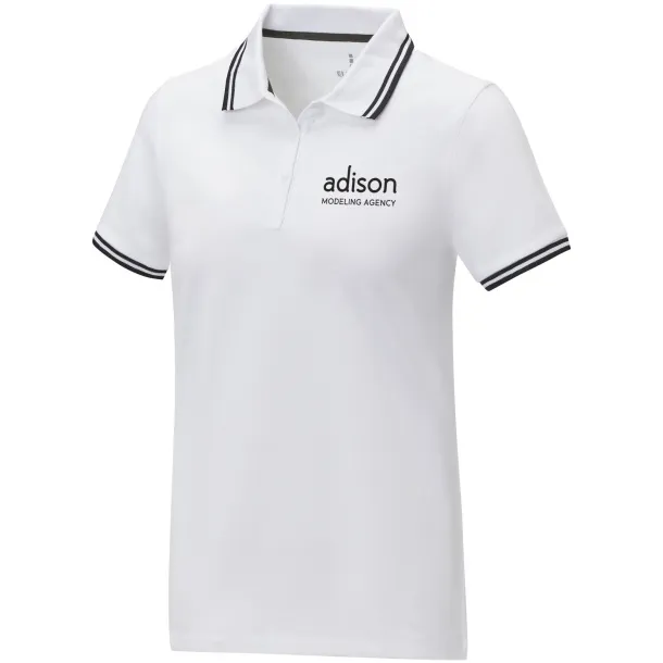 Amarago short sleeve women's tipping polo - Elevate Life White