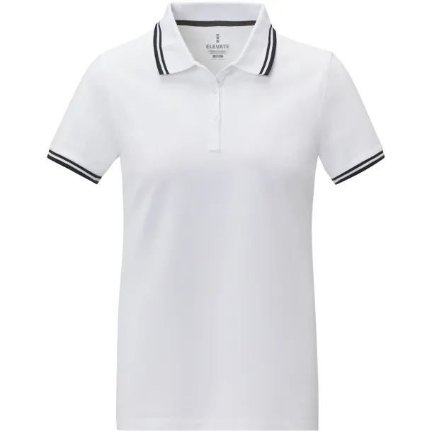 Amarago short sleeve women's tipping polo - Elevate Life White