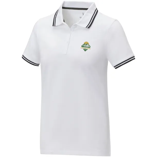 Amarago short sleeve women's tipping polo - Elevate Life White