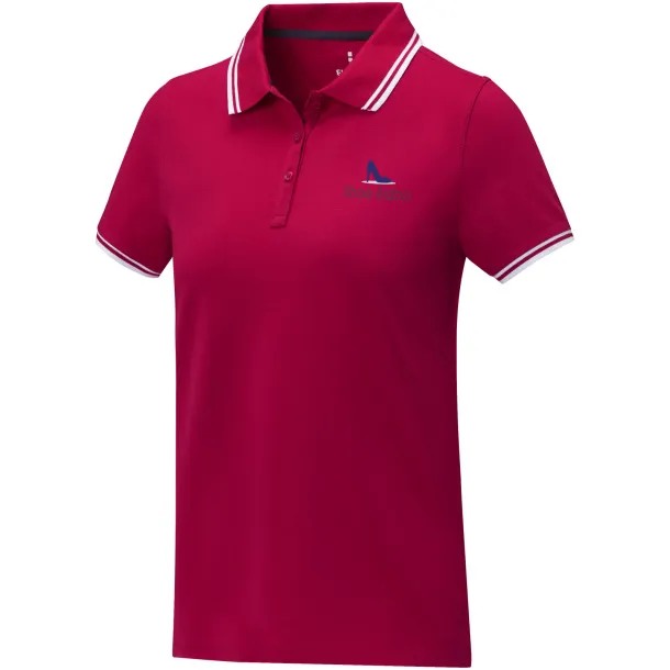 Amarago short sleeve women's tipping polo - Elevate Life Red