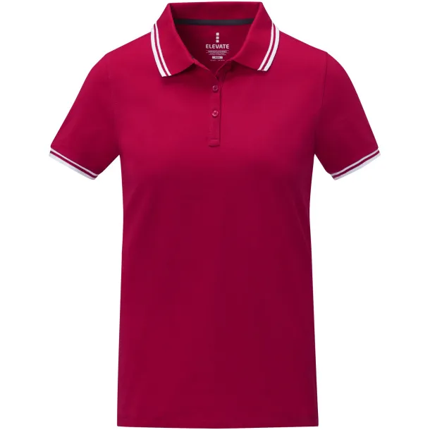 Amarago short sleeve women's tipping polo - Elevate Life Red