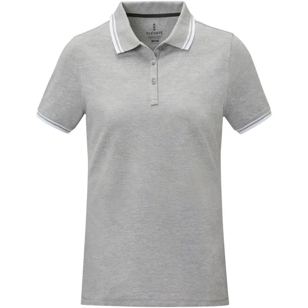 Amarago short sleeve women's tipping polo - Elevate Life Heather grey