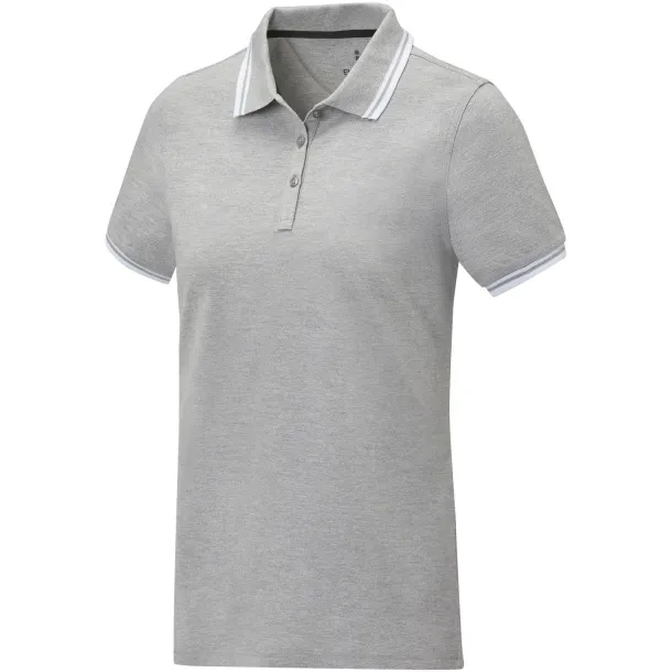 Amarago short sleeve women's tipping polo - Elevate Life Heather grey