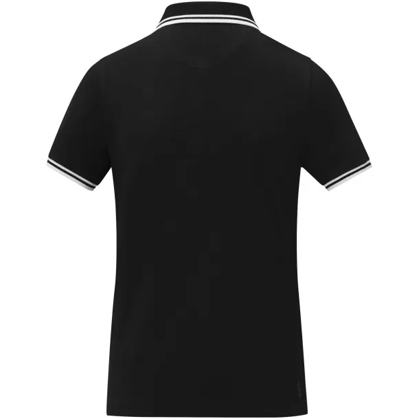 Amarago short sleeve women's tipping polo - Elevate Life Solid black