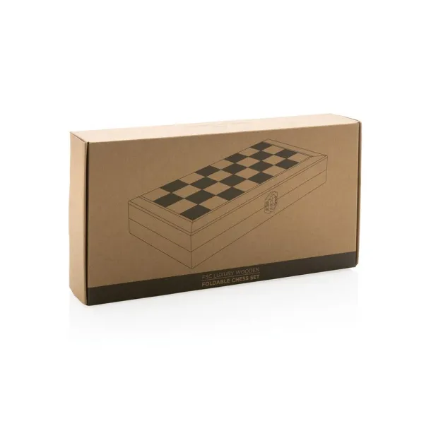  FSC® Luxury wooden foldable chess set - XD Collection Brown 