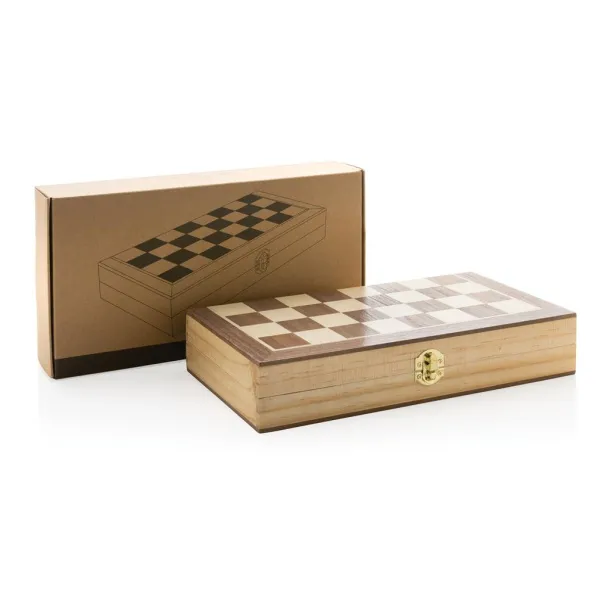  FSC® Luxury wooden foldable chess set - XD Collection Brown 