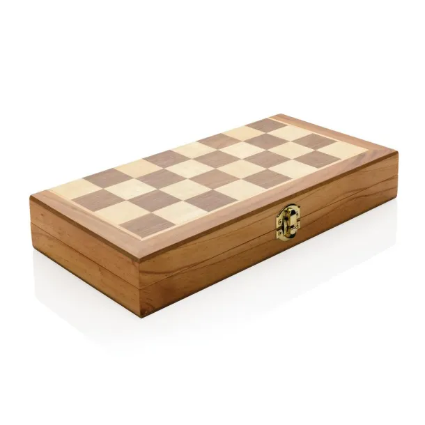  FSC® Luxury wooden foldable chess set - XD Collection Brown 