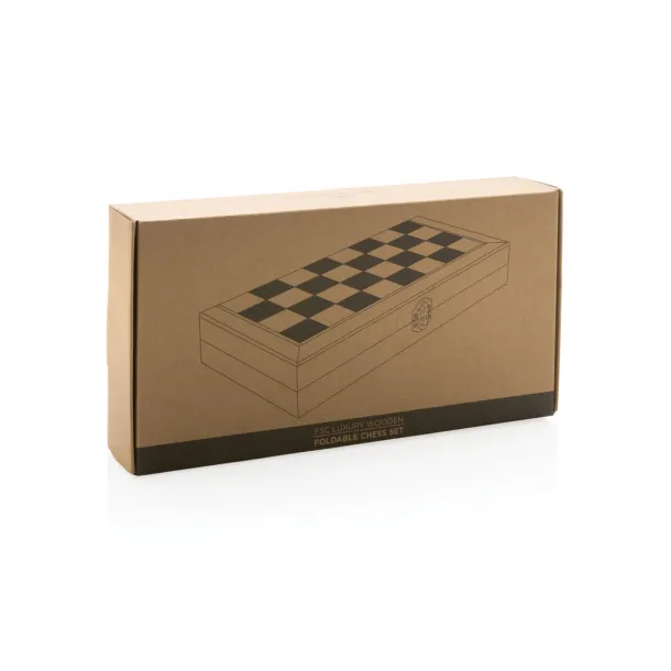  FSC® Luxury wooden foldable chess set - XD Collection Brown 