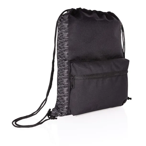  AWARE™ RPET Reflective drawstring backpack - XD Collection Black 