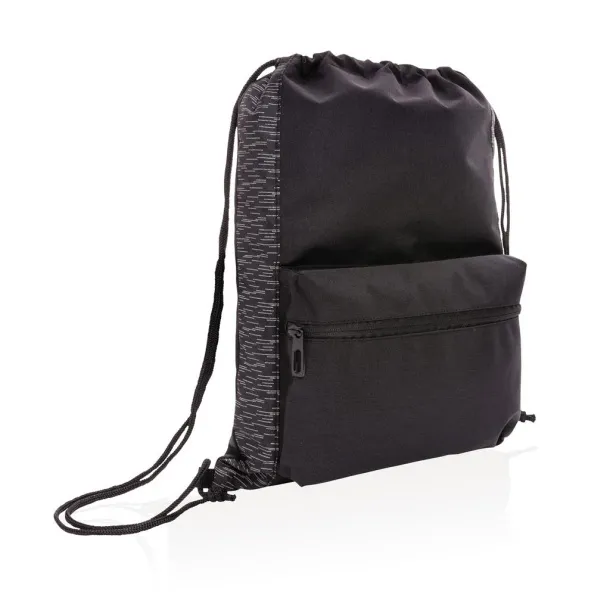  AWARE™ RPET Reflective drawstring backpack - XD Collection Black 