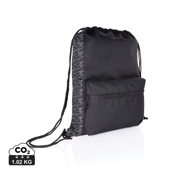  AWARE™ RPET Reflective drawstring backpack - XD Collection Black 