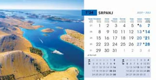  "PRIRODA" 13 sheets, format: 20,5x14,5 cm, desk calendar, envelope, P/50 Color