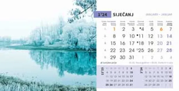  "PRIRODA" 13 list., dim: 20,5x14,5 cm, stolni kalendar, koverta, P/100 Color