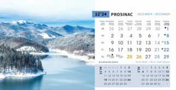  "PRIRODA" 13 sheets, format: 20,5x14,5 cm, desk calendar, envelope, P/50 Color